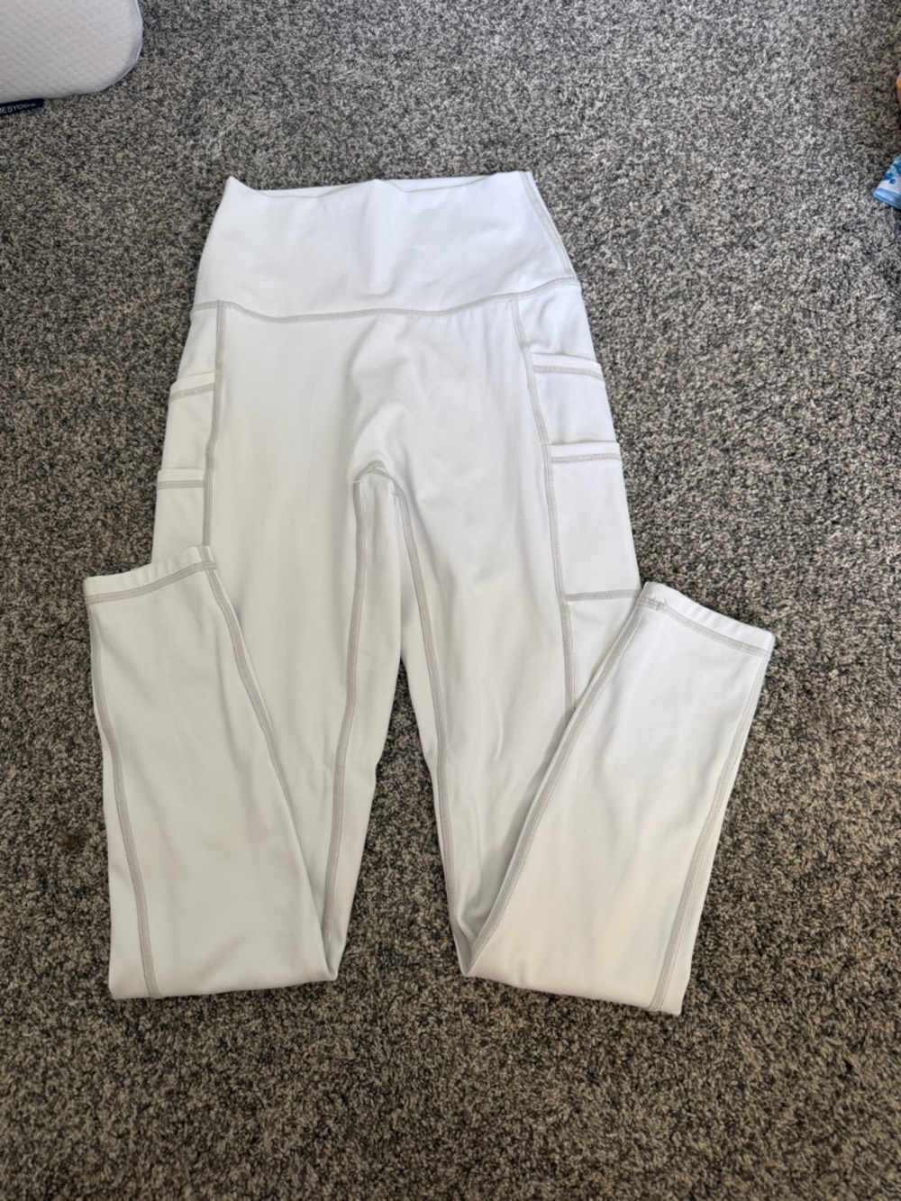 aerie White High-Waist Leggings with Side Pockets
